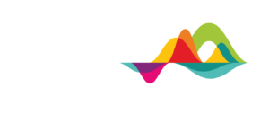 Logo sem descritivo colorido e fonte branca